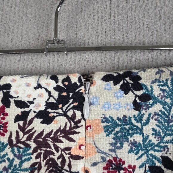 LOFT Skirt Size 12 Multicolored Floral Pencil Straight Knit Cotton Stretch 23L - Picture 9 of 16
